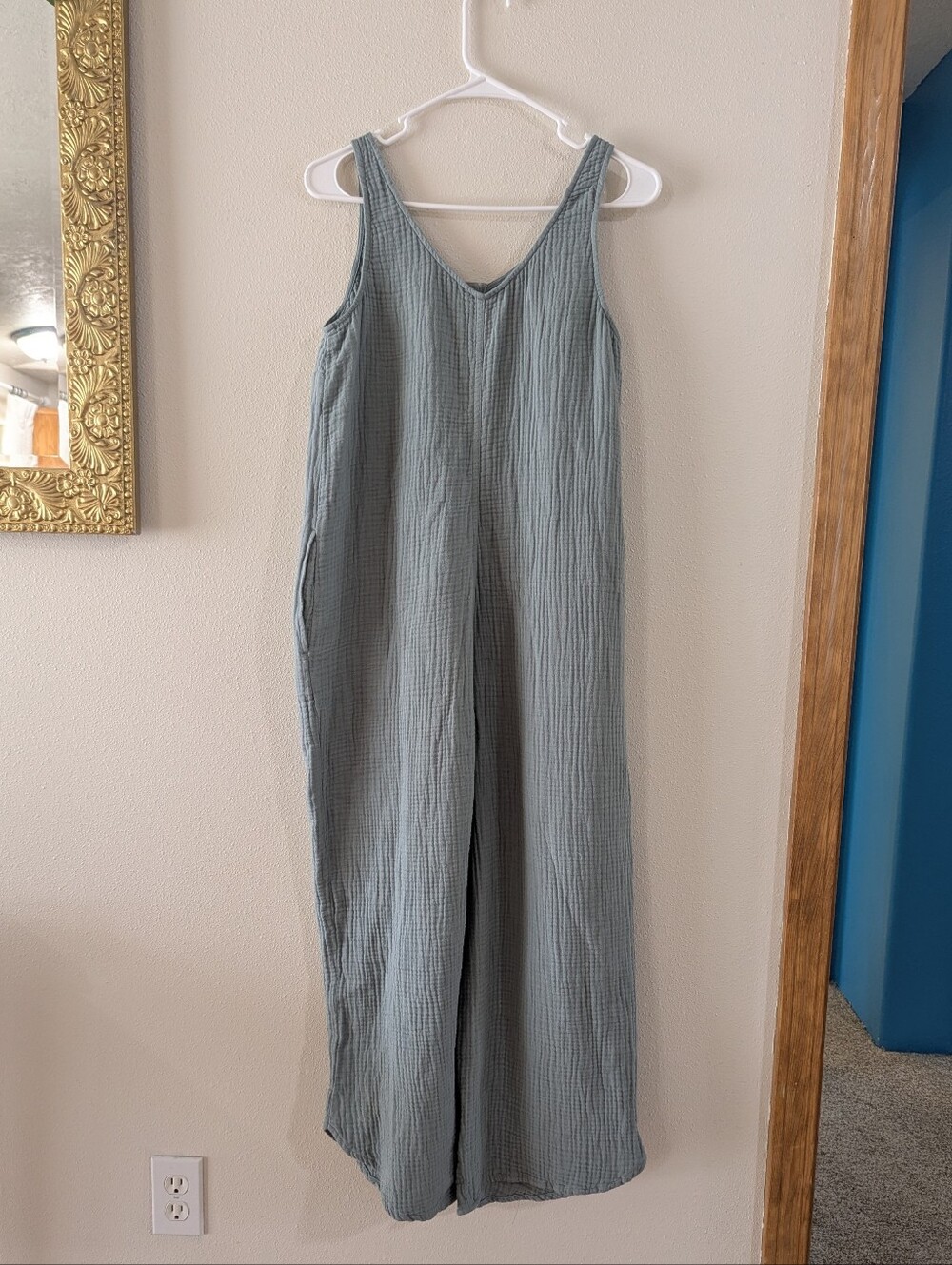 Cotton Gauze Maternity Jumpsuit - Picture 3 of 8